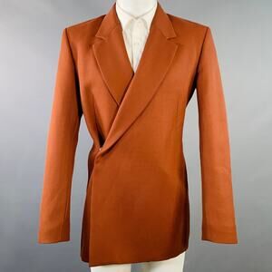 EGONLAB Size 40 Rust Brown Wool Hook Eye Notch Lapel Sport Coat
